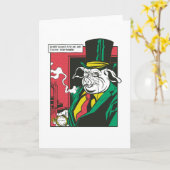 Carte Pig mafia animal comic (Fleur jaune)