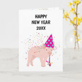 Carte Pig Partys - Animaux Fêtes Nouvel An (Fleur jaune)