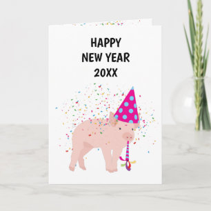 Carte Pig Partys - Animaux Fêtes Nouvel An