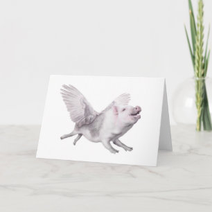 Carte Pig volant personnalisé Anniversaire ou toute cart