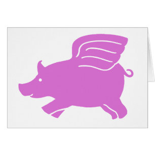 Carte Pig Volant - Rose