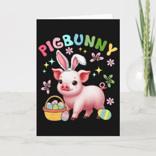 Carte Pigbunny Mignon Cosplay de Cochon Chasse aux œufs