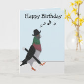 Carte Pigeon About Town Funny Birthday (Fleur jaune)