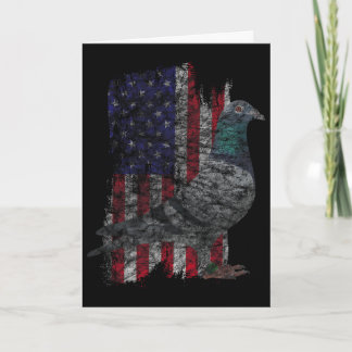 Carte Pigeon Oiseau Vintage 4 Juillet Drapeau Usa Fête D