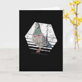 Carte Pigeon Rétro (Fleur jaune)