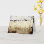 Carte Pigeons sur un toit, Anniversaire (Fleur jaune)