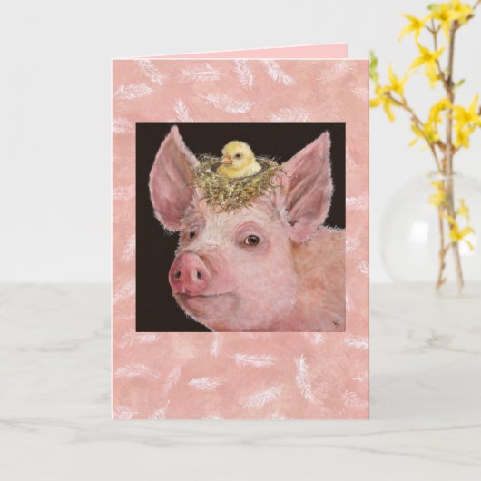 Carte Piggy (Fleur jaune)
