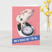 Carte Piglet mignon sur une échelle de 1 à 10 Anniversai (Fleur jaune)