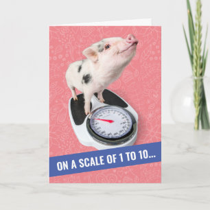 Carte Piglet mignon sur une échelle de 1 à 10 Anniversai