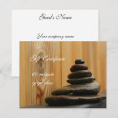 Carte Pile de pierre de méditation Certificat cadeau (Devant / Derrière)