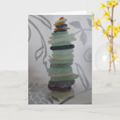 Carte pile de seaglass (Fleur jaune)