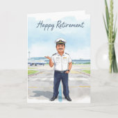 Carte Pilot Retirement with airport background (Devant)