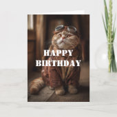 Carte Pilote de chat d'anniversaire Aviateur Cool Drôle (Devant)