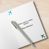Carte Pilote de chat d'anniversaire aviateur cool drôle