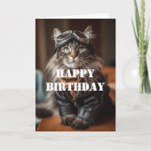 Carte Pilote de chat d'anniversaire aviateur cool drôle (Devant)