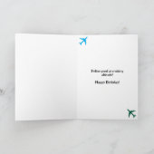 Carte Pilote de chat d'anniversaire aviateur cool drôle (Intérieur)