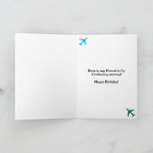 Carte Pilote de chat et avion, Cool Funny Aviation Anniv (Intérieur)