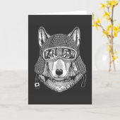 Carte Pilote de motocyclette Wolf Dog (Fleur jaune)
