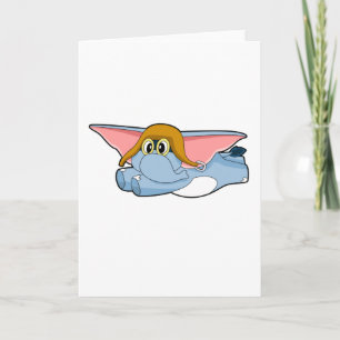 Carte Pilote d'éléphant chapeau de pilote