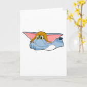 Carte Pilote d'éléphant chapeau de pilote (Fleur jaune)