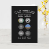 Carte Pilote instructeur de vol Sixpack Pilote formateur (Fleur jaune)