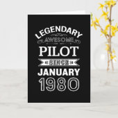 Carte Pilote Janvier 1980 40e anniversaire Cadeau (Fleur jaune)