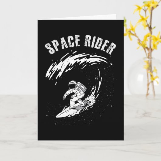 Carte Pilote spatial astronaute de surf (Fleur jaune)
