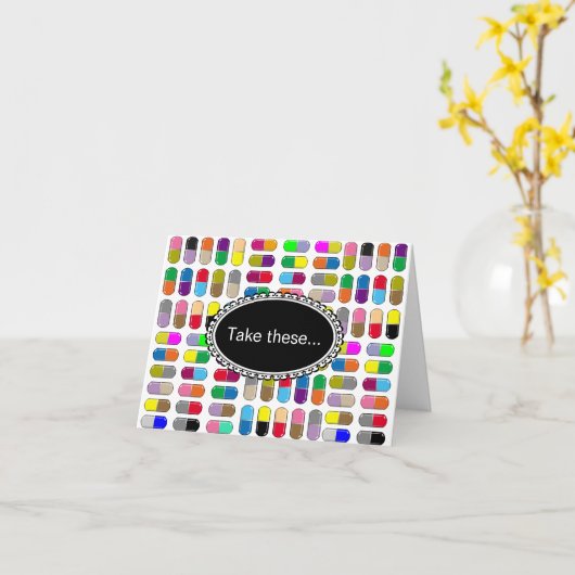 Carte Pilules colorées (Fleur jaune)