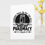 Carte Pilules de façade Pharmacy Technicien Cadeau (Fleur jaune)