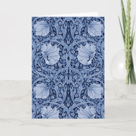 Carte Pimpernel Bleu Monotone, William Morris (Devant)
