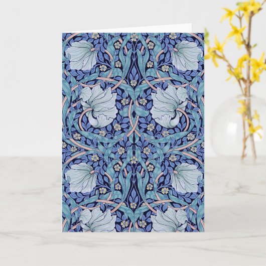 Carte Pimpernel Blue, William Morris (Fleur jaune)