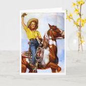 Carte Pin de cavalier de cow-girl (Fleur jaune)