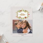 Carte Pin de Noël & Ornements Photo (Devant/Arrière en situation)