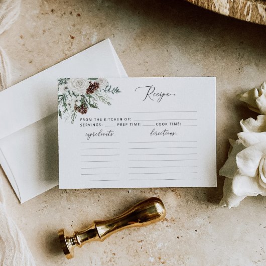 Carte Pin d'hiver recette élégante pour la mariée