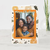 Carte Pin Festif et Oranges Noël Personnalisé (Devant)