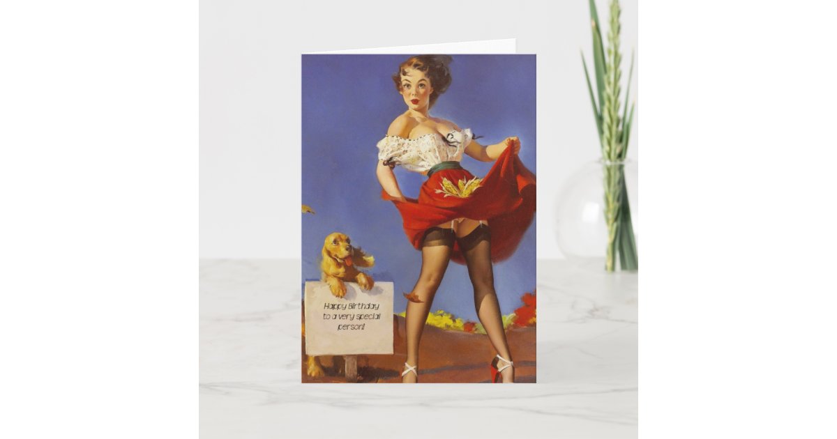 Carte Pin Up Gallon De Joyeux Anniversaire Et Chien Zazzle Be