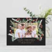 Carte Pine Boughs & Berries Photo Noir Noël (Debout devant)
