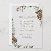 Carte Pine Cone Écriture de Noël Photo chrétienne (Devant)