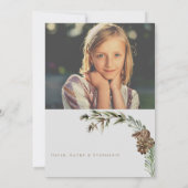 Carte Pine Cone Écriture de Noël Photo chrétienne (Dos)