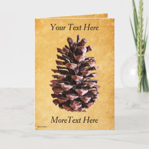 Carte Pine Cône Sur Papier Vintage