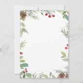Carte Pine d'hiver Cones Red Berry Noël (Dos)