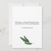 Carte Pine Holly Wreath Business Christmas (Dos)