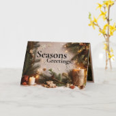 Carte Pine Tree 5 Image Holiday Card (Fleur jaune)