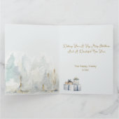 Carte Pine Tree Forest Aquarelle Noël (Intérieur)