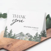 Carte Pine Tree Forest Mountain Thème Mariage Merci