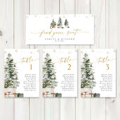 Carte Pine Tree - Mariage de Noël - Panneau de la table