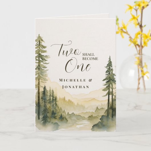 Carte Pine Trees Bible chrétienne Mariage Félicitations (Fleur jaune)