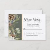 Carte Pinecones rustiques en bois sur vert S'il vous pla (Devant)