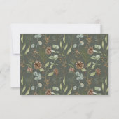 Carte Pinecones rustiques en bois sur vert S'il vous pla (Dos)