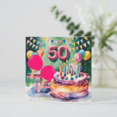 Carte Ping pong 50e anniversaire (Debout devant)